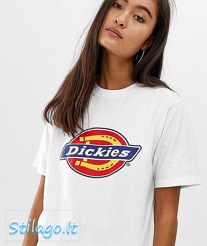 Tričko Dickies boyfriend s predným logom-White