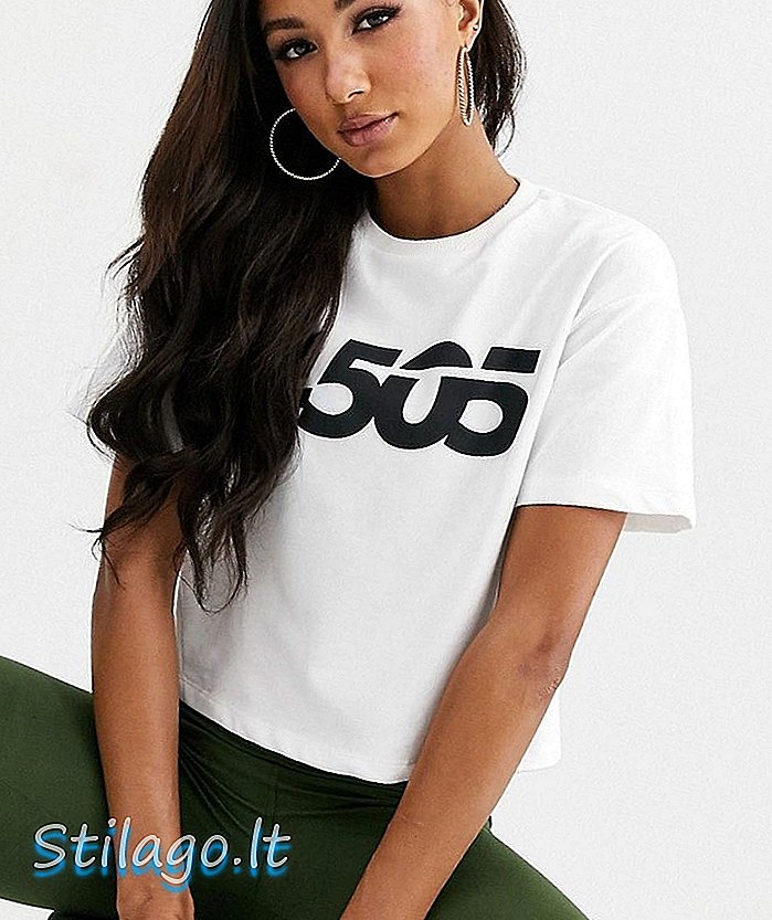 ASOS 4505 velik majica z naramnicami z detajli z logotipom-Bela