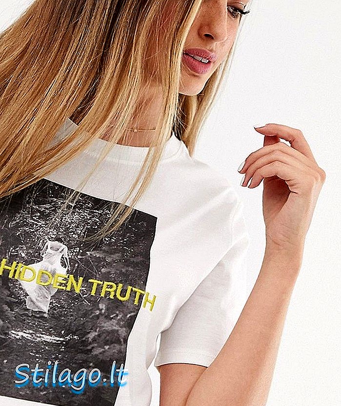 JDY fotografisk "dold sanning" t-shirt-kräm