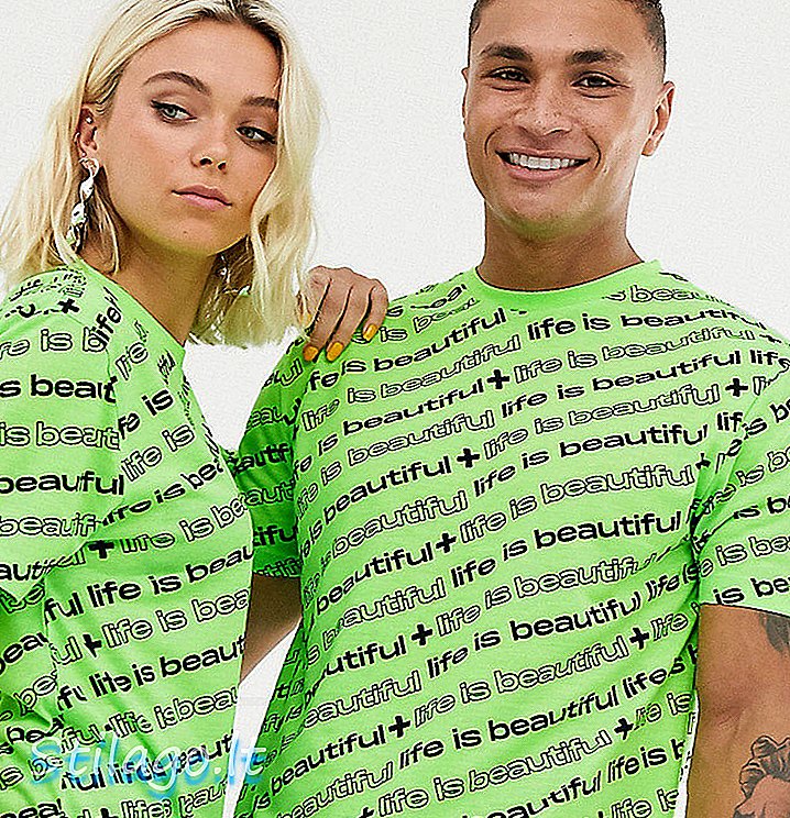 LIFE JE KRÁSNÉ unisex celé logo uvolněné tričko zelené