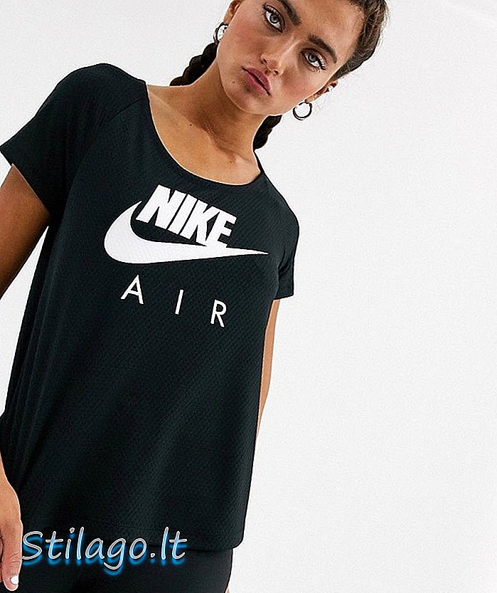 Топ с короткими рукавами Nike Air Running черного цвета