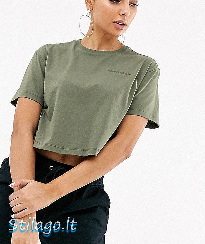 Obrátené khaki zelené tričko s dlhými ramenami