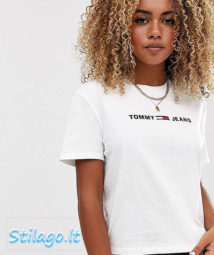 Tommy Jeans T-shirt logo bersih-Putih