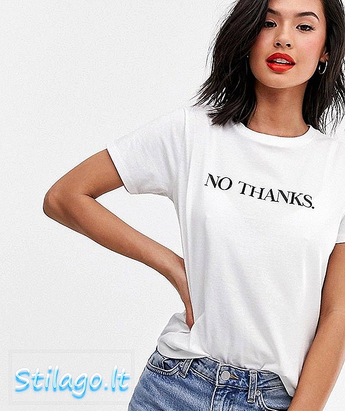 T-shirt ASOS DESIGN tanpa motif terima kasih-Putih