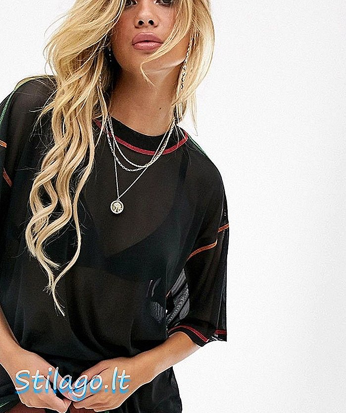 ASOS DESIGN - T-shirt oversize en maille avec coutures contrastées - Noir