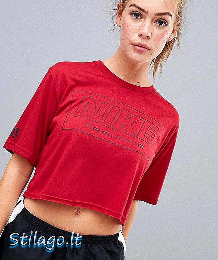 Tréning Nike Just Do It Crop T-Shirt v burgundskej červenej farbe