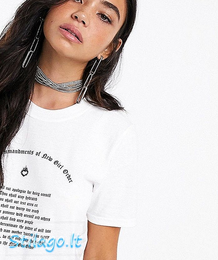 Ponadgabarytowa koszulka New Girl Order z nowymi graficznymi zasadami - biała