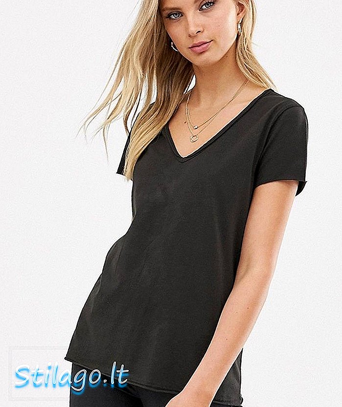 AllSaints Emelyn wusch T-Shirt-Schwarz