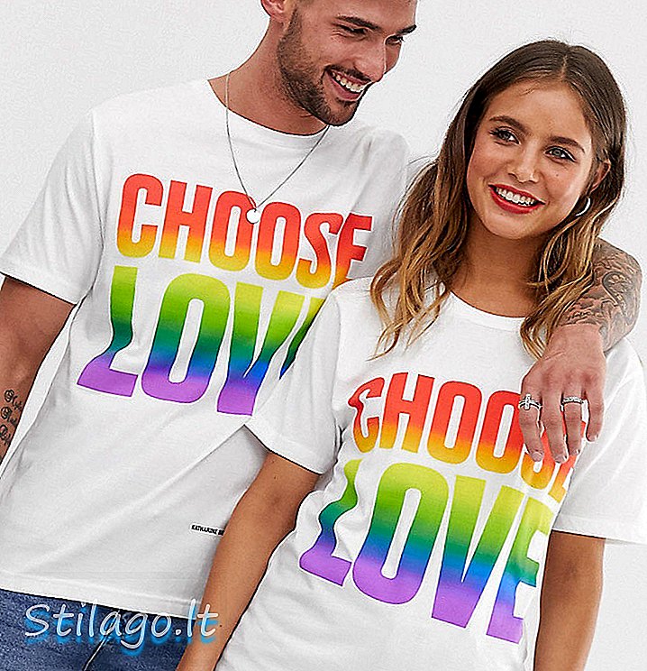 Ajude os refugiados a escolher t-shirt de algodão orgânico com estampa de arco-íris Love-Black