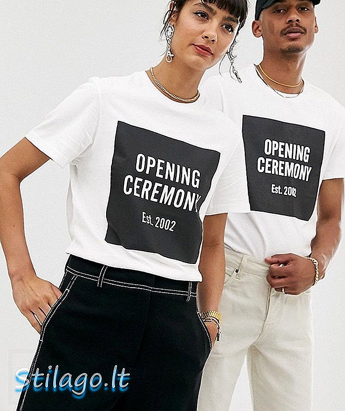 T-shirt à logo unisexe Opening Ceremony-Blanc