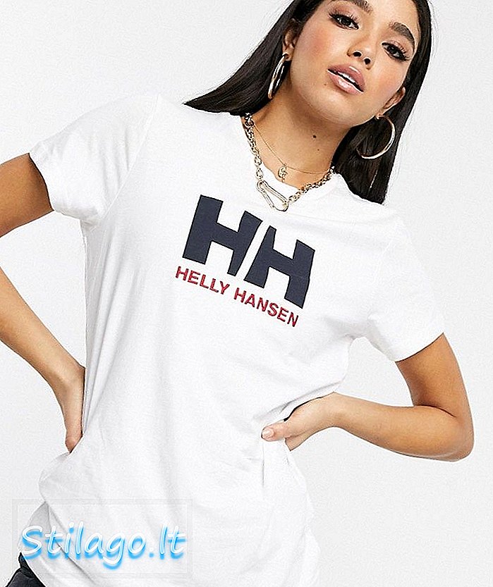 T-shirt com logo Helly Hansen HH em branco