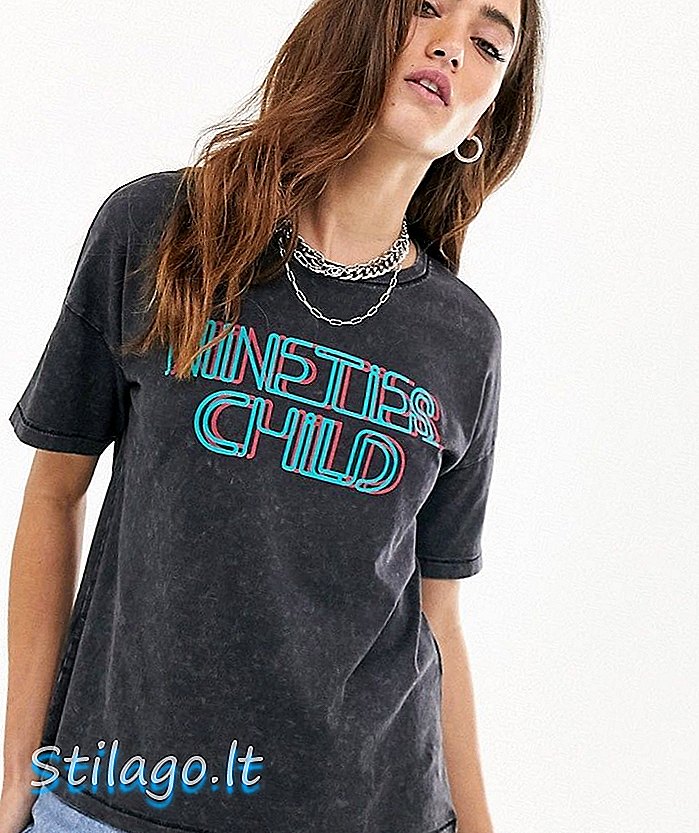 Camiseta infantil ruidosa de los años noventa con logo infantil en negro