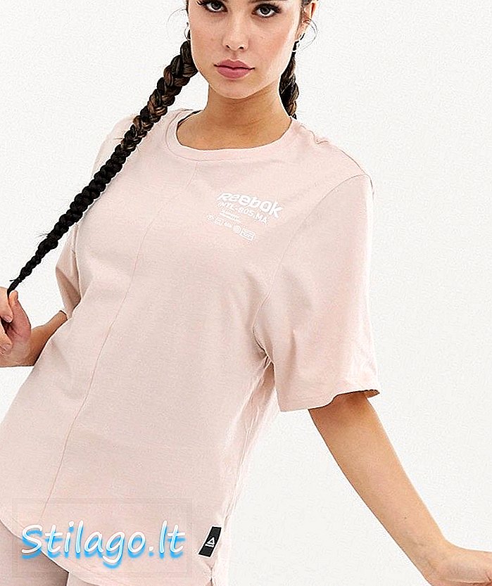 Reebok Training camiseta larga con gráfico en rosa