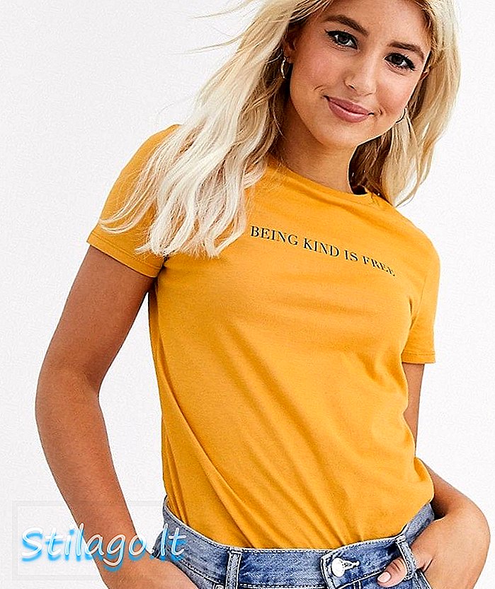 New Look being kind je free slogan tee in yellow