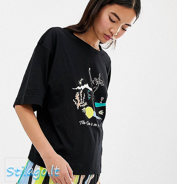 T-shirt imprimé Lady Weekday Holiday en noir