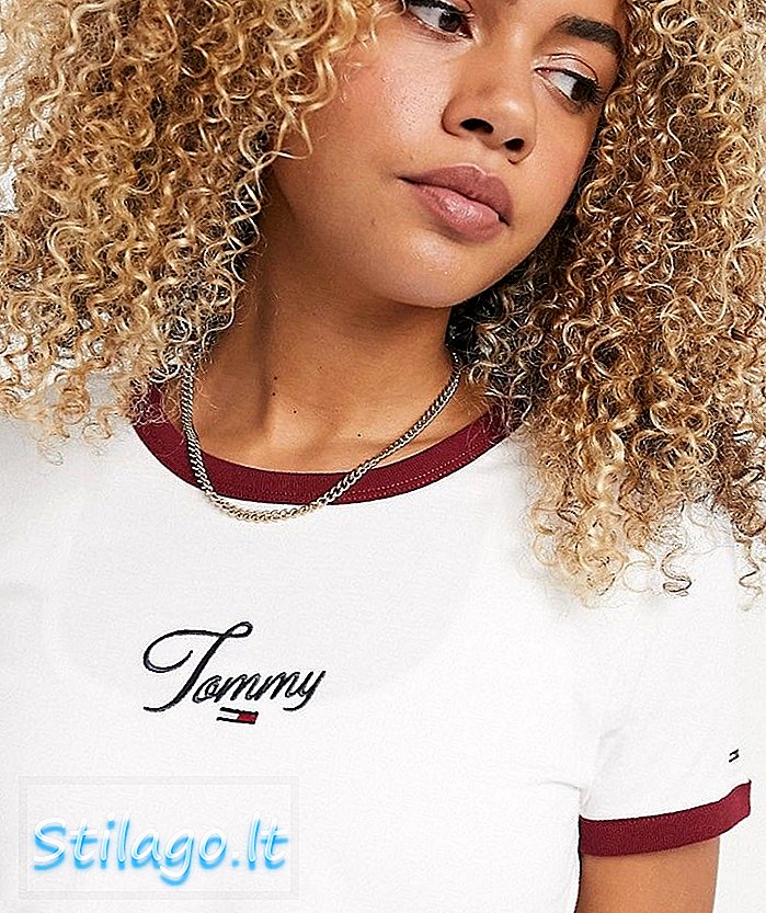 Tricou soner Tommy Jeans-Alb