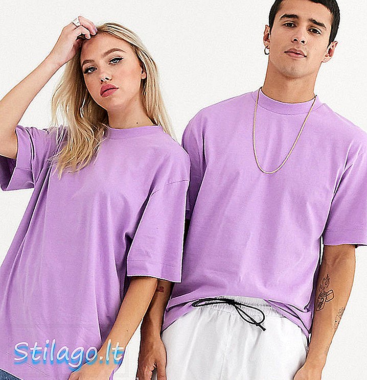 T-shirt COLLUSION Unisex berwarna ungu-ungu