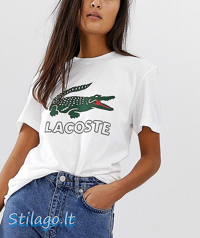 T-shirt con logo Lacoste-Bianco