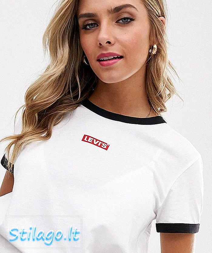 T-shirt Levi's Ringer con mini logo-Bianco