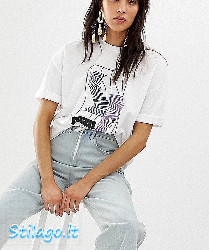 ASOS WHITE grafisch bedrucktes T-Shirt