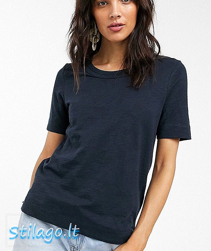 Svilpes Rosa dubultā apdares t-krekls-Navy