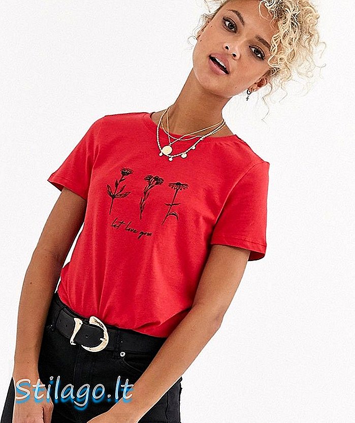New Look niech love wyhoduje koszulkę z napisem w kolorze ciemnoczerwonym