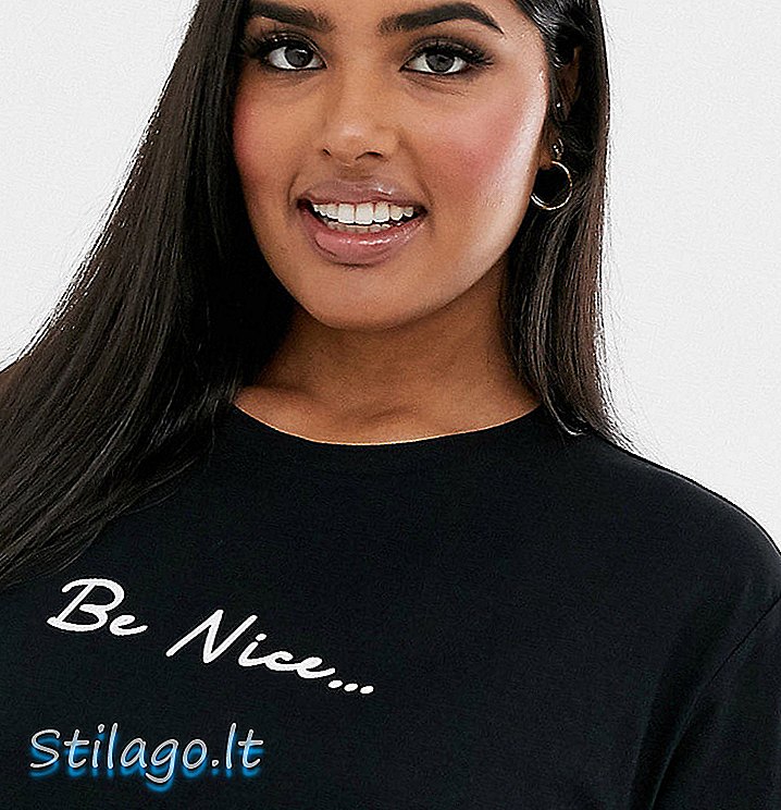 Koszulka ASOS DESIGN Curve z pięknym motywem z bawełny organicznej w kolorze czarnym