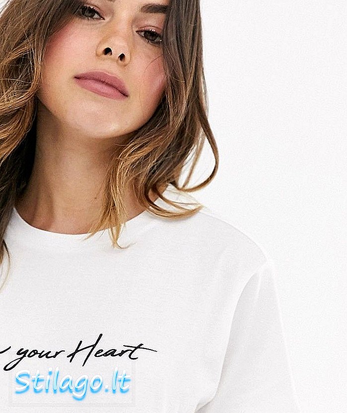 ASOS DESIGN póló, kövesse a szíved motívumát - Fehér