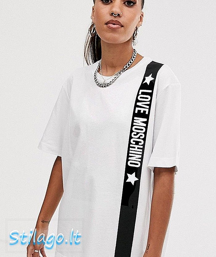 Elsker Moschino tape detaljer t-shirt-hvid