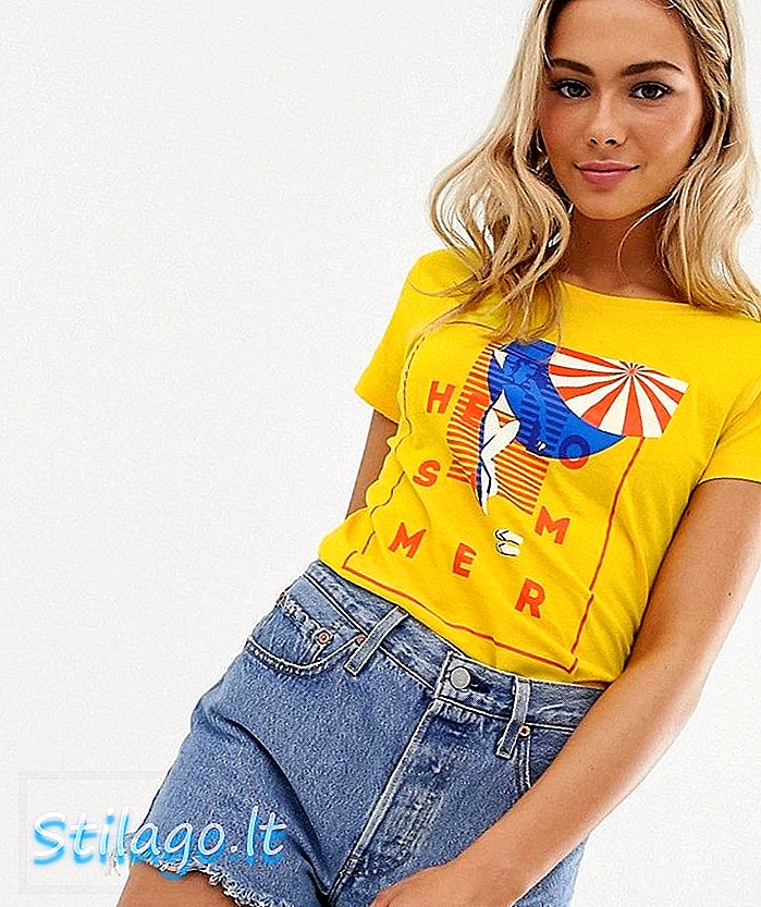 JDY camiseta slogan-Amarillo