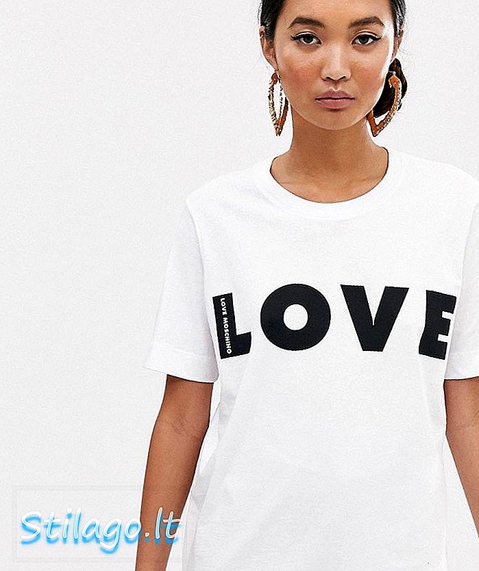 Mīlestības Moschino Love t-krekls-balts