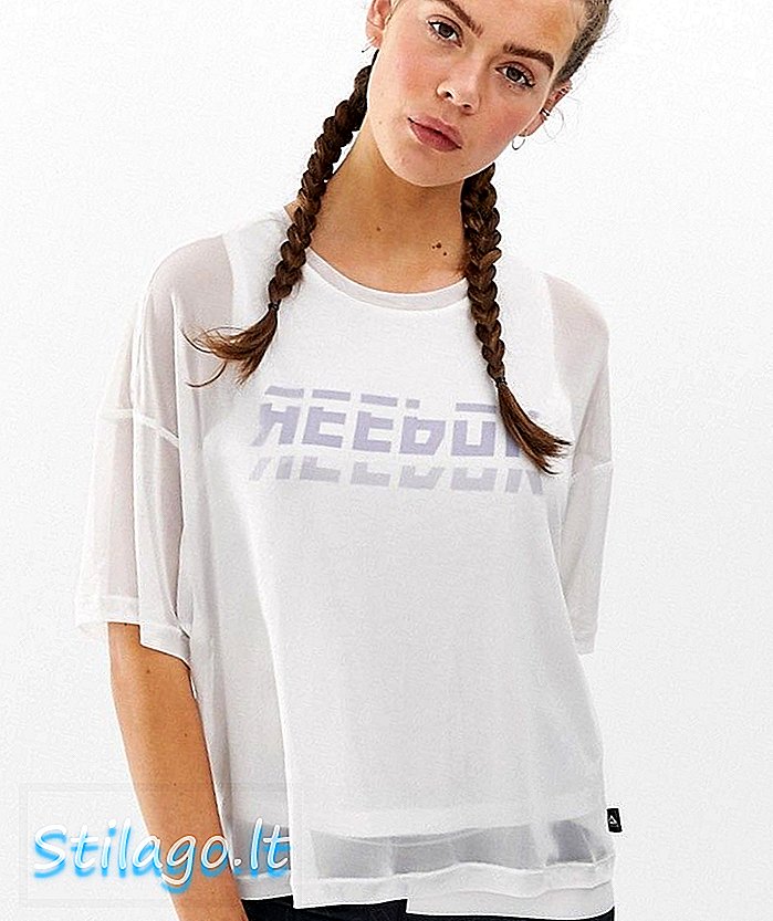 Тениска с двоен слой Reebok Training Training Mesh в бяло