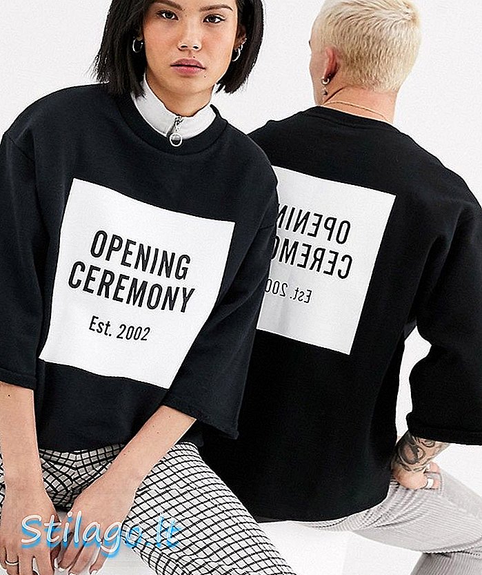 Opening Ceremony camiseta unisex con corte de logotipo oc-Black-Black