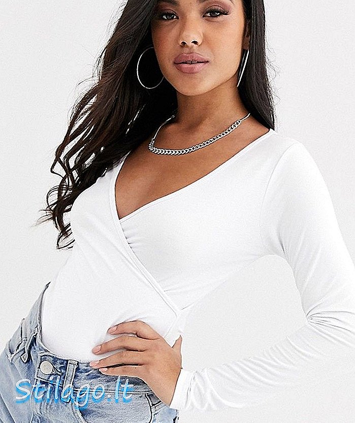 ASOS DESIGN - Top cache-cœur profond blanc