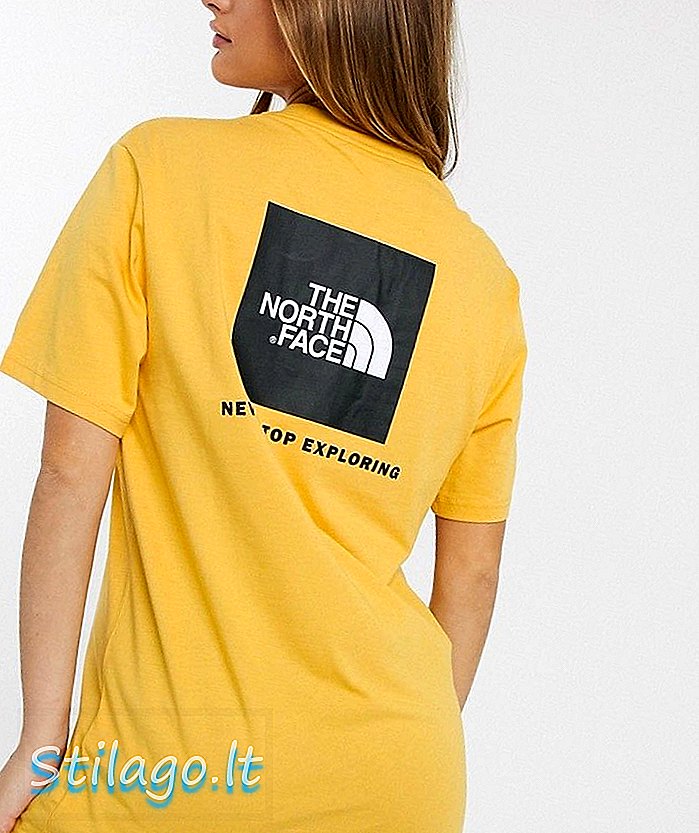 T-shirt North Face Red Box berwarna kuning
