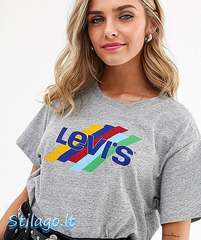 Levis grafiske varsity t-shirt-Grå