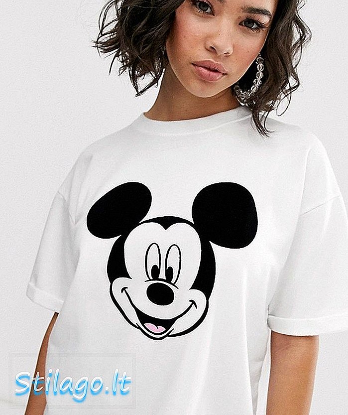„Bershka Mickey“ marškinėliai balti