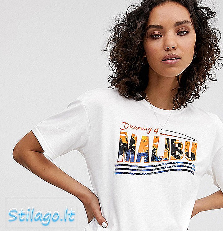 Μόνο μπλουζάκι μπλούζας «Malibu»-Λευκό