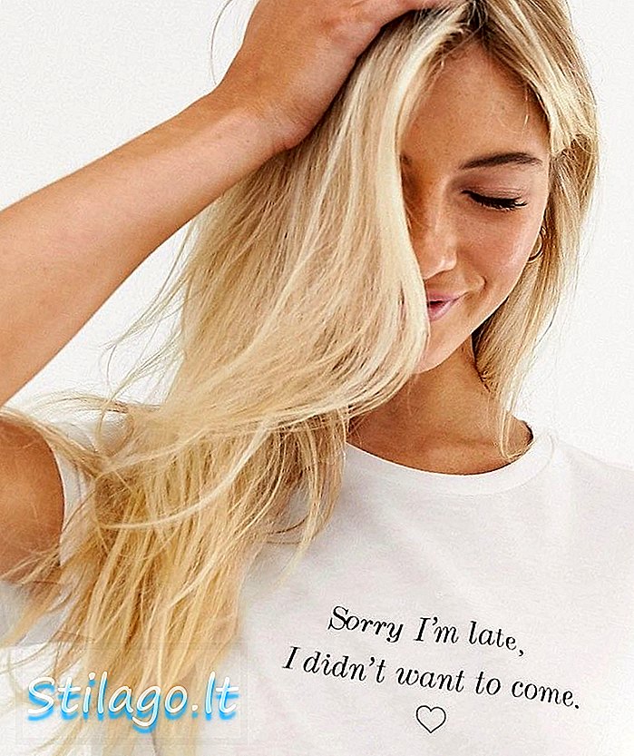 New Look slogan sorry I'm late slogan tee in white