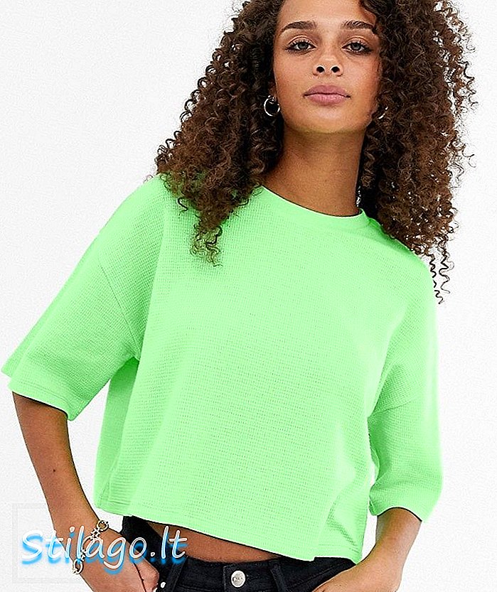 روشن سبز رنگ میں وافل میں ASOS ڈیزائن کی فصل کی ٹی شرٹ