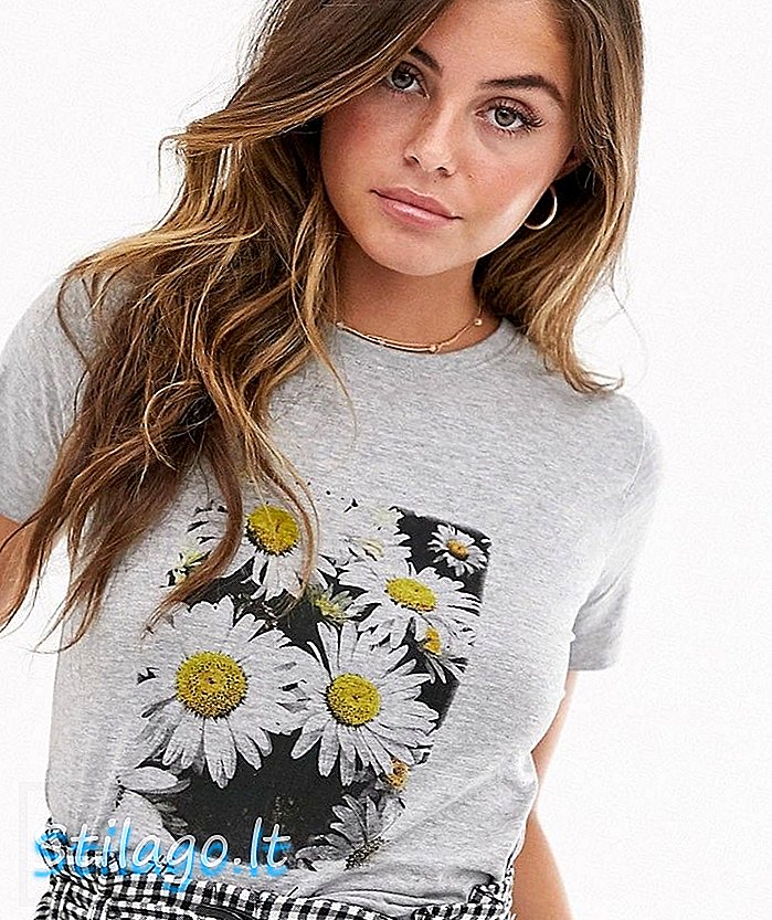 Camiseta fotográfica daisy de New Look en gris
