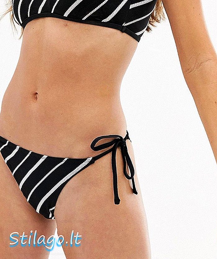 Glamouröser Bikiniunterteil mit Bindeseite in Streifen-Multi