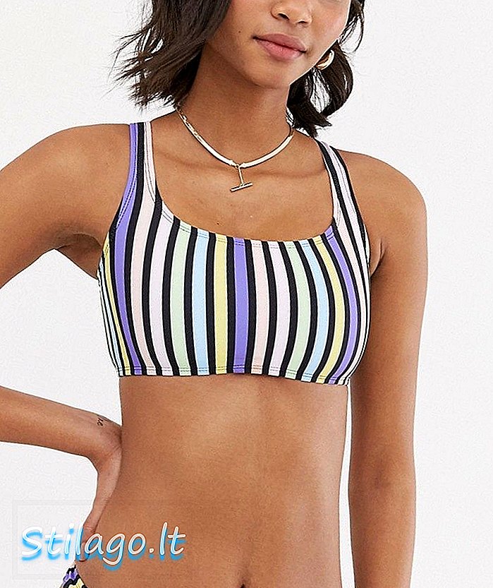 Motell stripe skörd bikini top-Multi