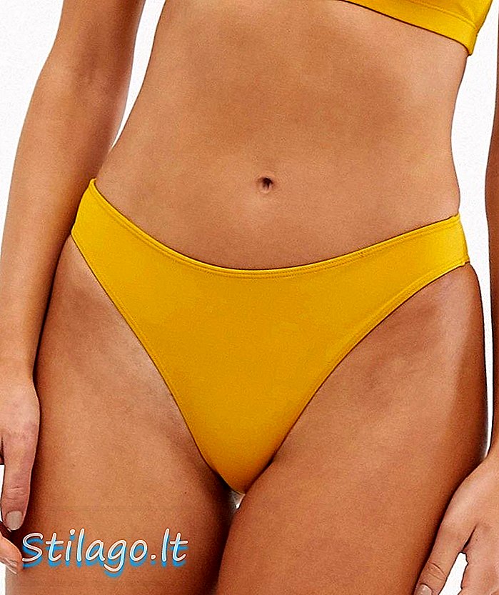 Slip bikini Monki a taglio alto in giallo-arancio intenso