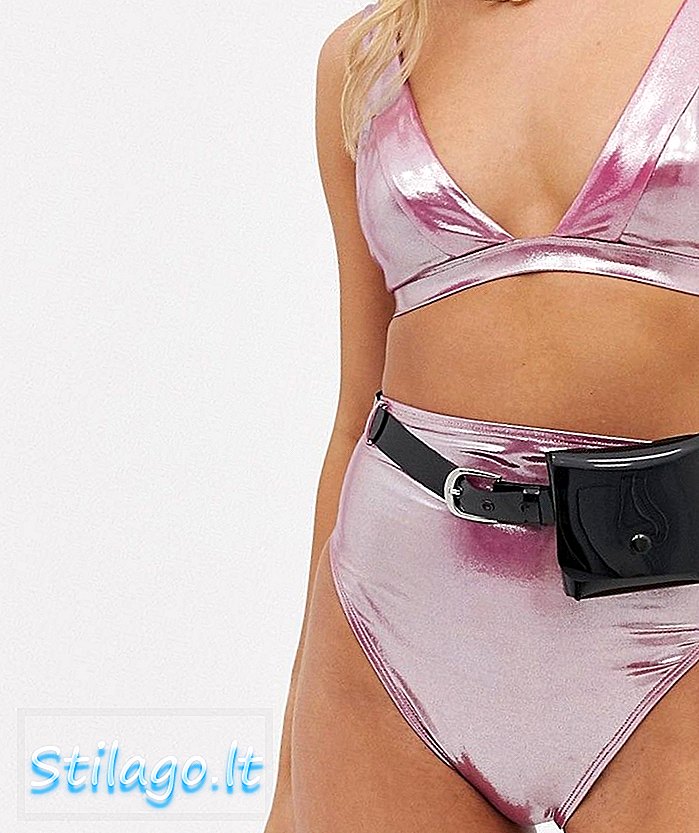 ASOS DESIGN Fons bikini de cintura alta de cintura alta a la cintura alta de color rosa