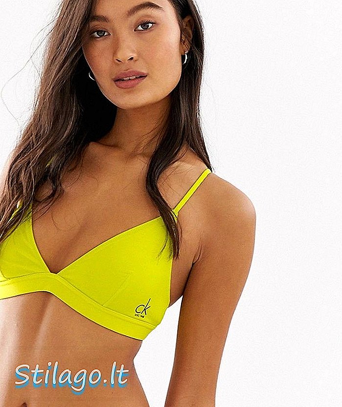 Calvin Klein sumaišykite ir suderinkite trikampį bikinio viršutinį geltoną