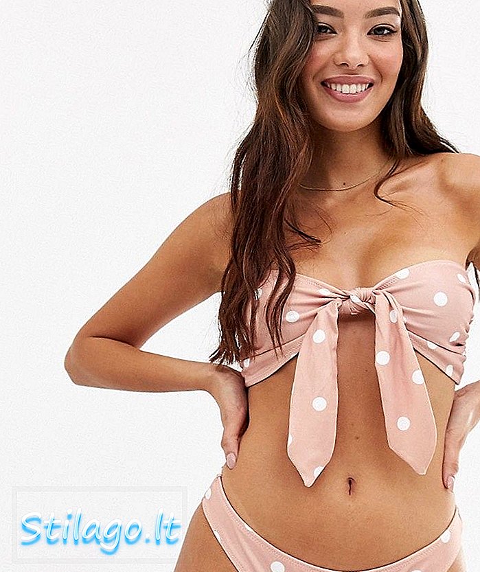 Fashion Union bikini bund i højben i polka dot-Multi