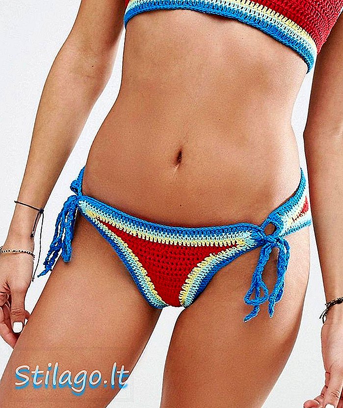 Hobie Multi Color Hand Crochet Bikini Tie Side Bottom