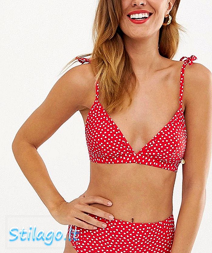 Braguita de bikini con estampado de corazones de Whistles-Rojo
