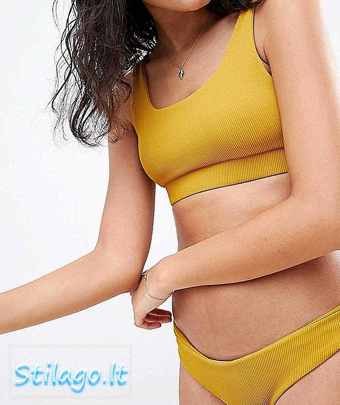 Kulani Kinis bordás mustár Cheeky Bikini alsó-sárga